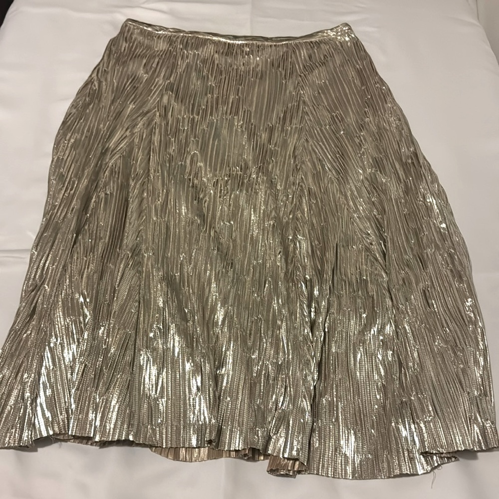 Maeve | Silver Pleated Skirt